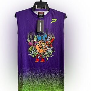 Purple and Green Graphic Tank Top